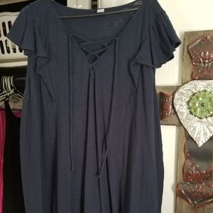 Navy short sleeve top